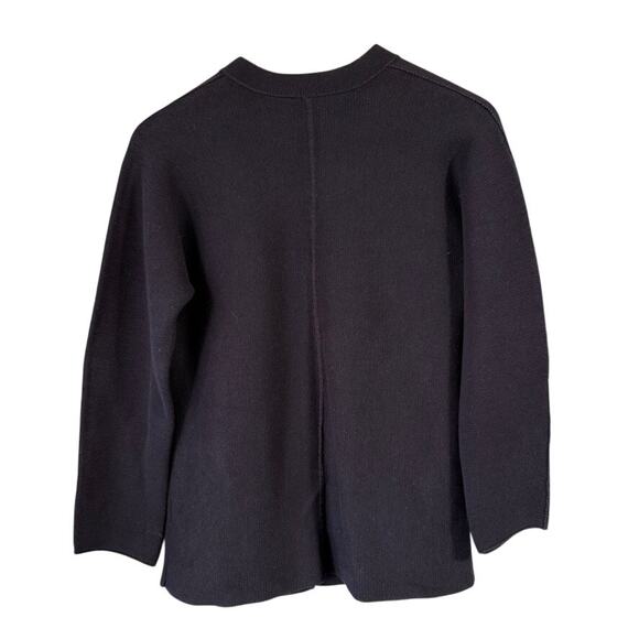 Eileen Fisher Navy Silk and Cotton Button Knit Cardigan Sz  M Petite MSRP $298 - Picture 3 of 6